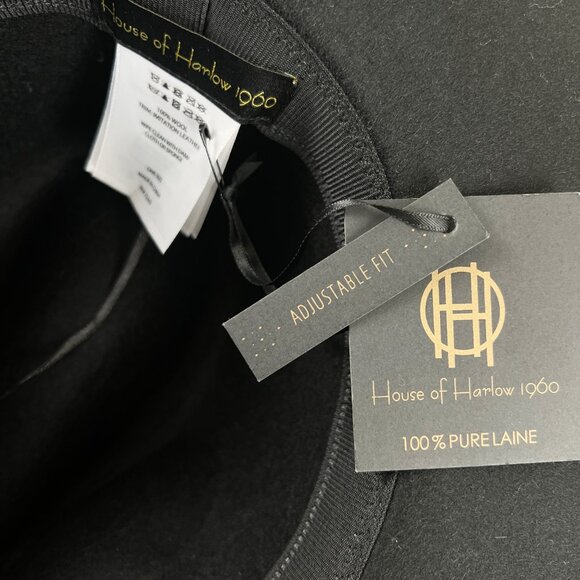 New 100% Wool Wide Brimmed Felt Hat Boho Bohemian Fedora Western Faux Leather - Picture 5 of 6